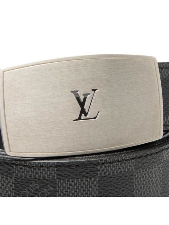 Louis Vuitton Damier Graphite Ceinture LV Cut 110 44 Black Leather Belt